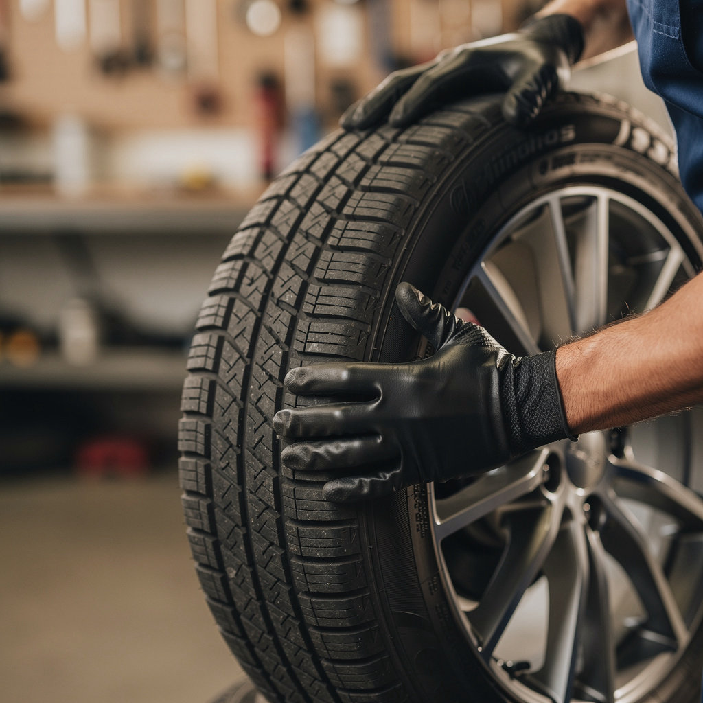 Olivera Tires team member demonstrating quality and care during a tire service consultation in Santa Barbara